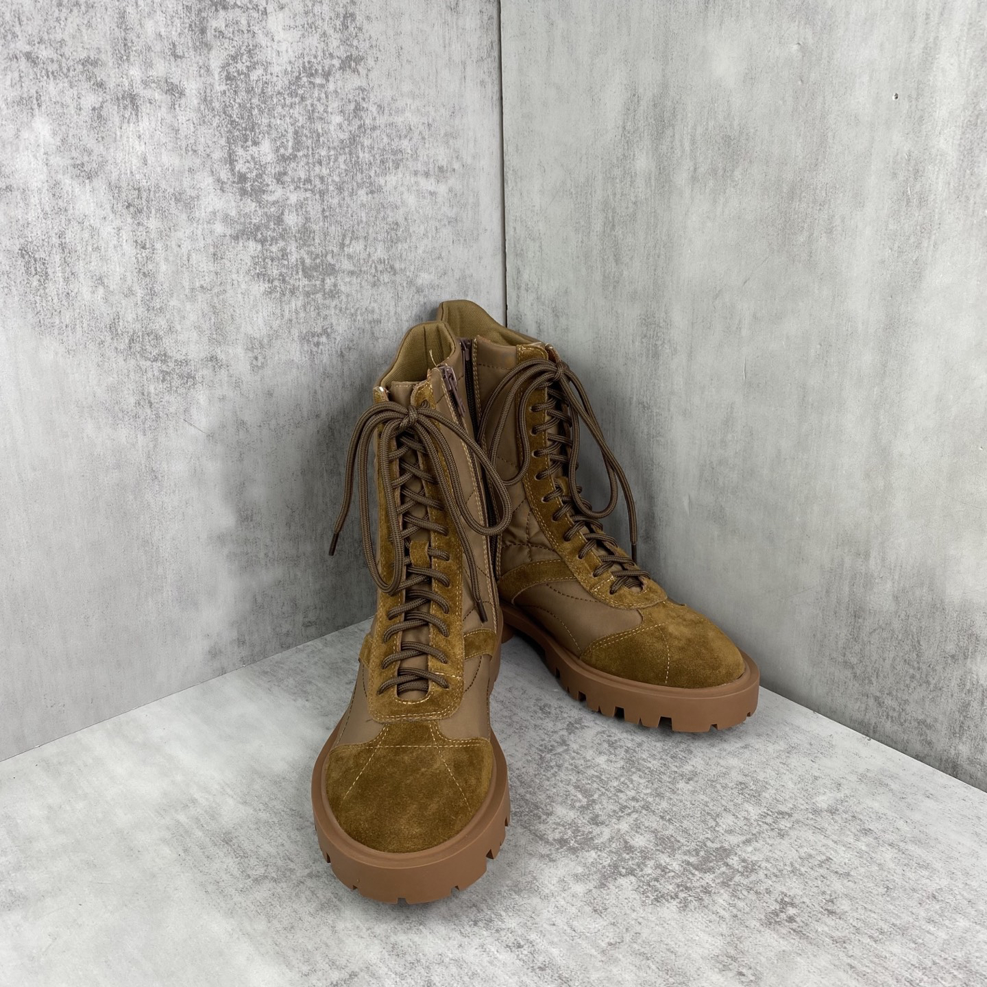 Celine Retro Lace-Up Boots Brown