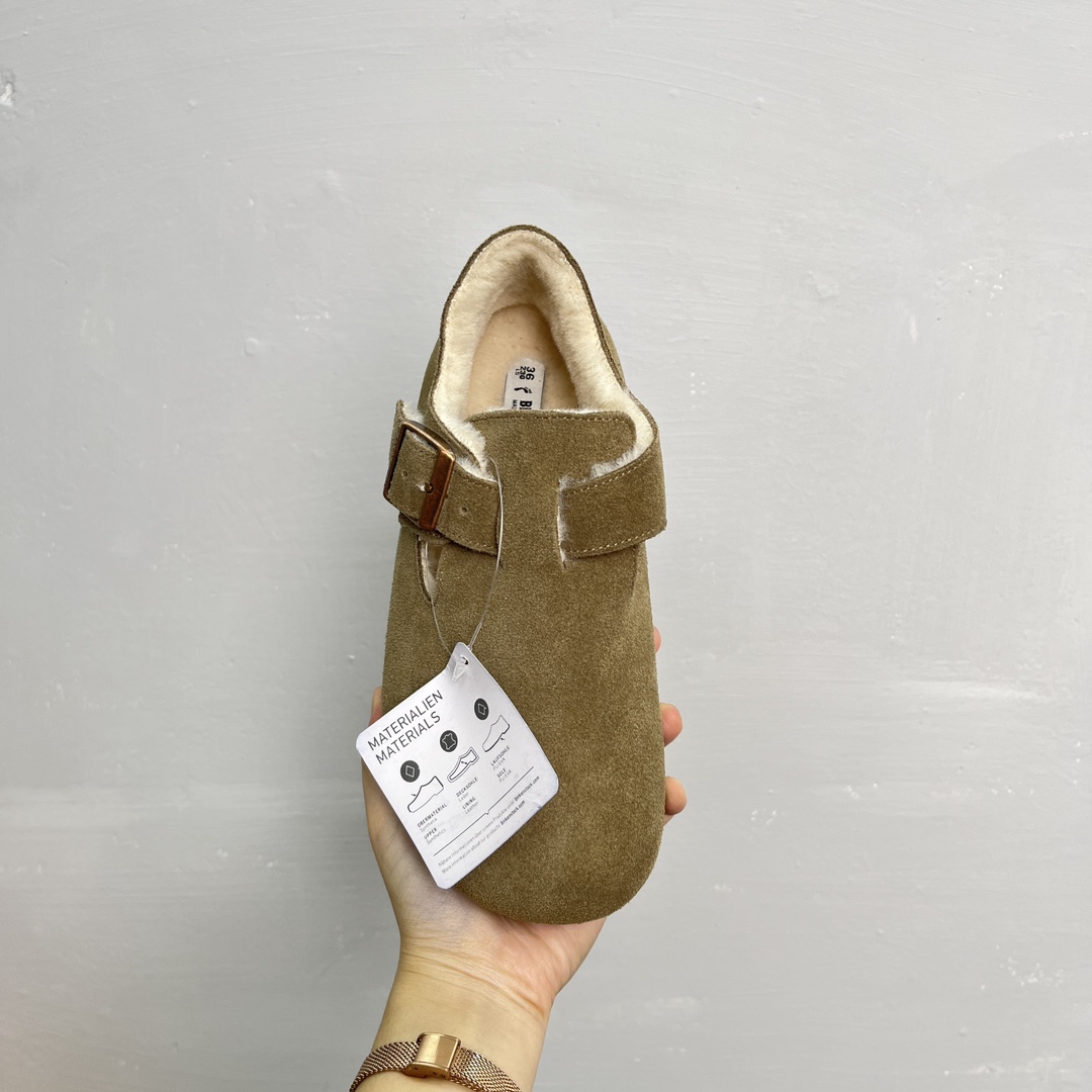 Birkenstock Shearling Clog Grey Green