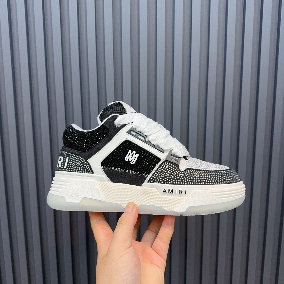 AMIRI Crystal Low-Top Sneakers Black/White