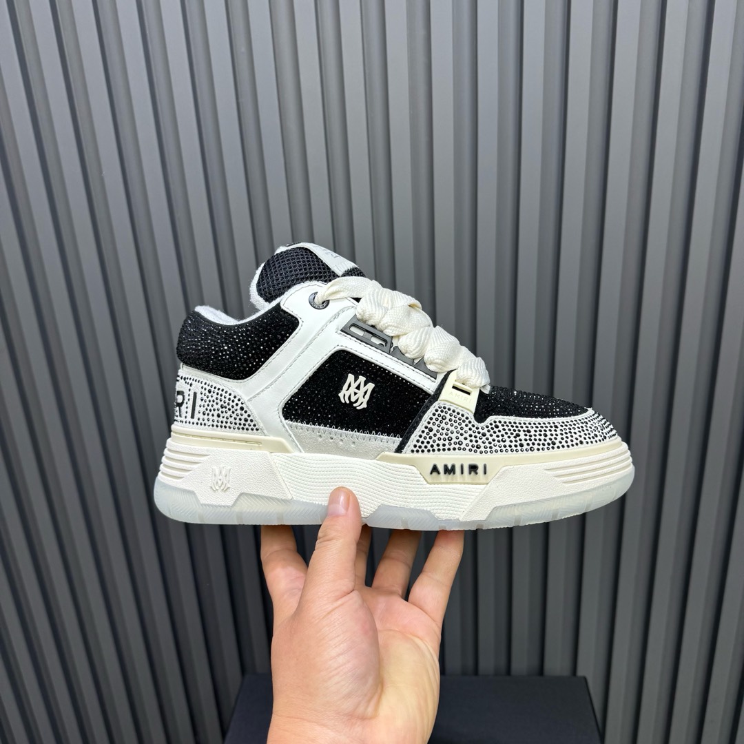 AMIRI Crystal Low-Top Sneakers Black/White