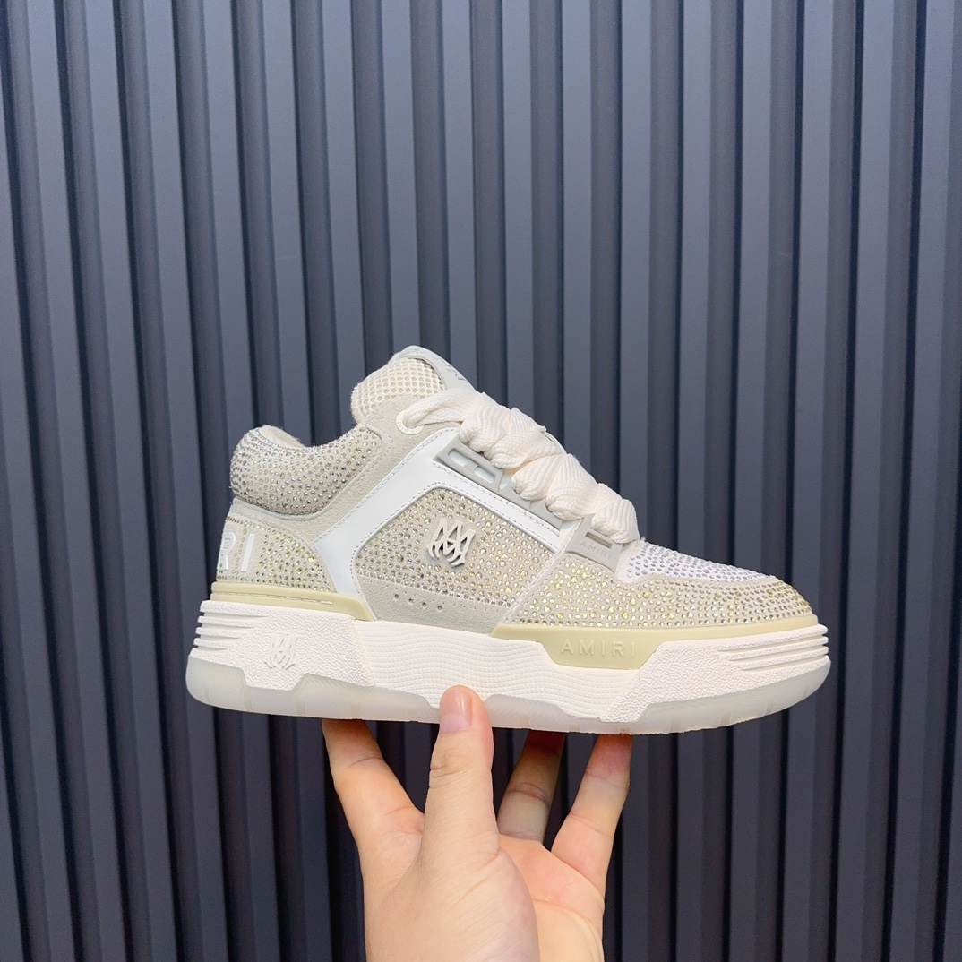 Amiri Crystal Low Sneakers White