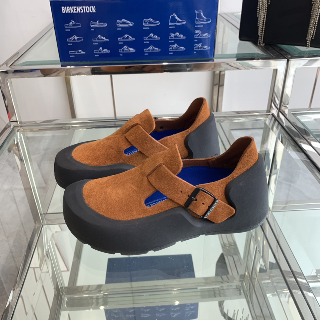Birkenstock Suede Clog Loafers Brown