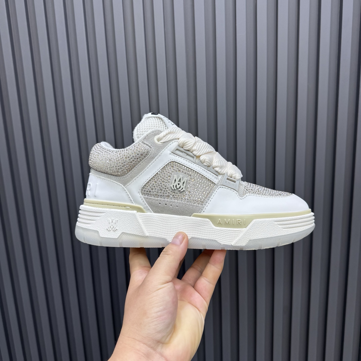 Amiri Crystal Low-Top Sneakers White
