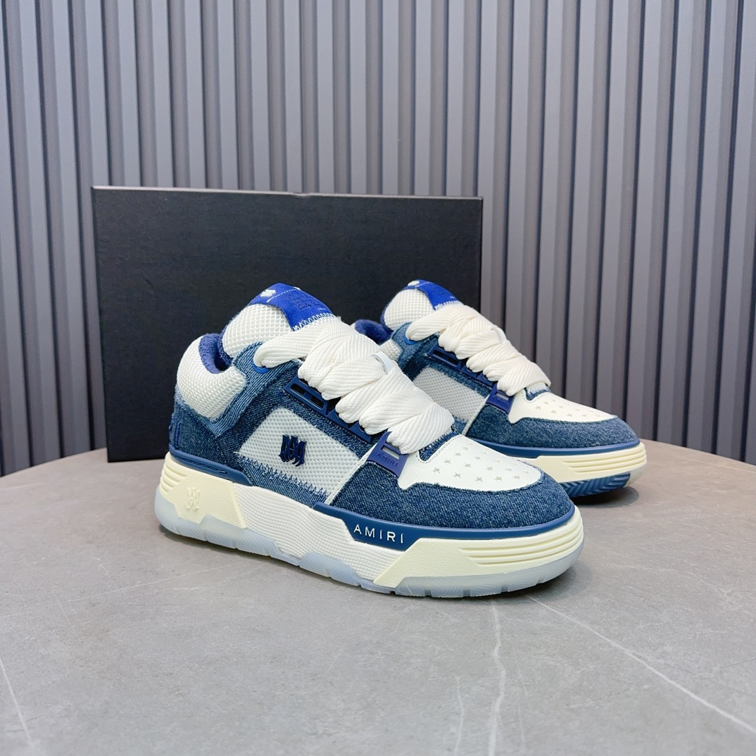 AMIRI Denim Low-Top Sneakers Blue/White