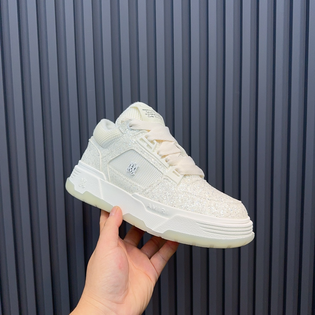 AMIRI Glitter Low Sneakers White