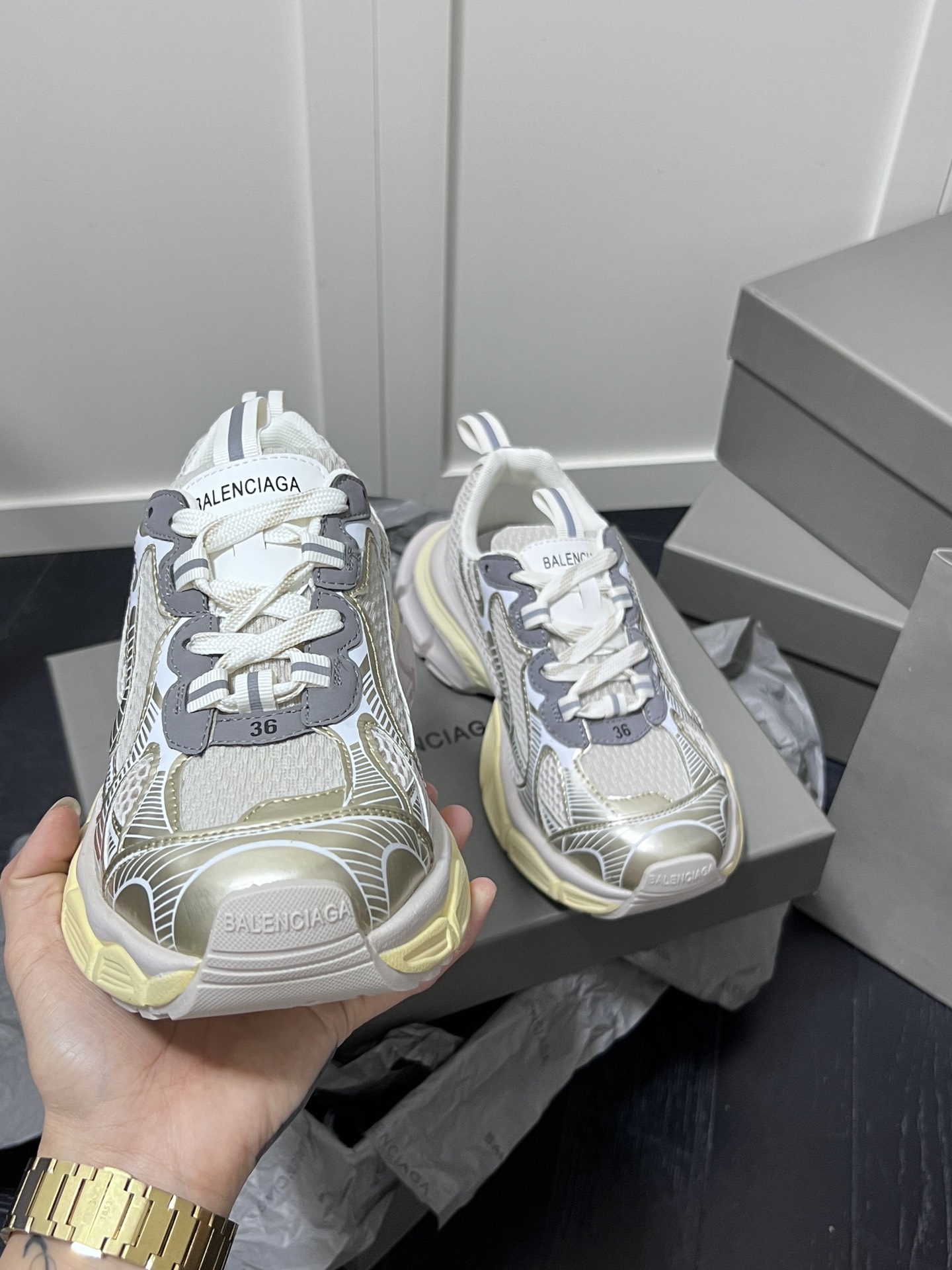 Balenciaga Track Dad Sneakers Beige