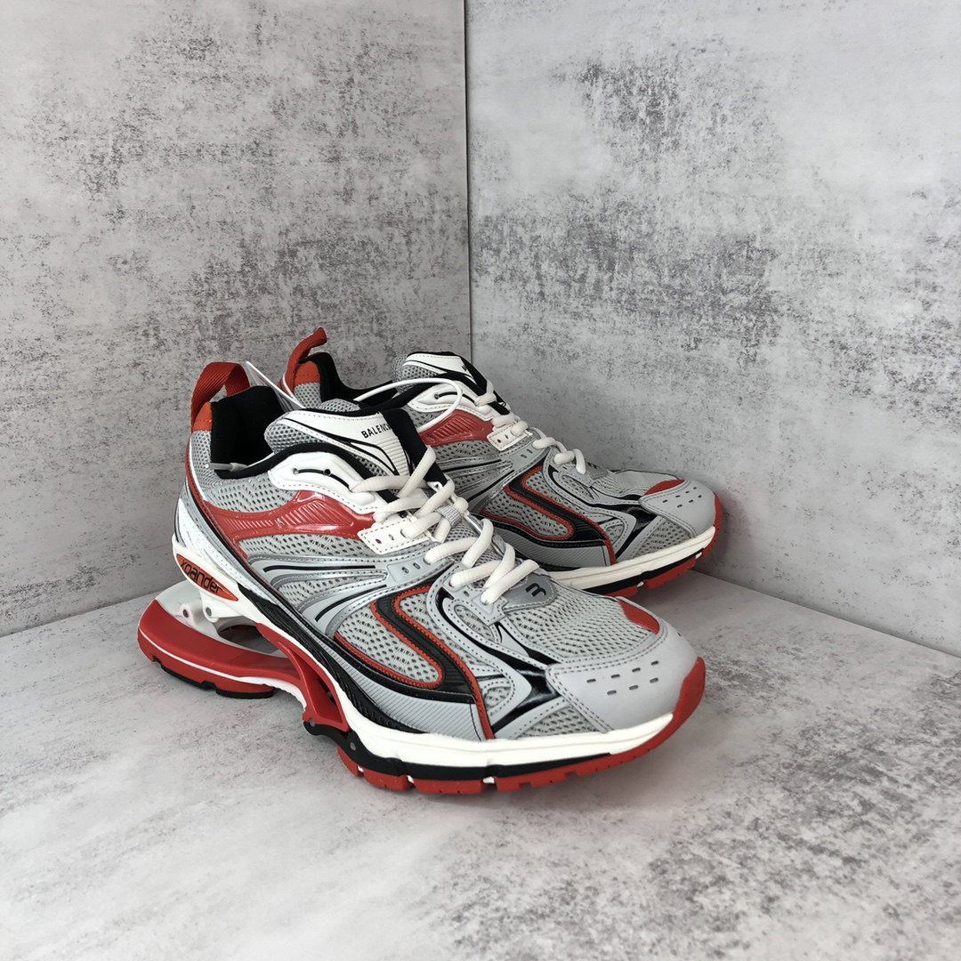 Balenciaga X-Pander Runner Sneakers Gray Red