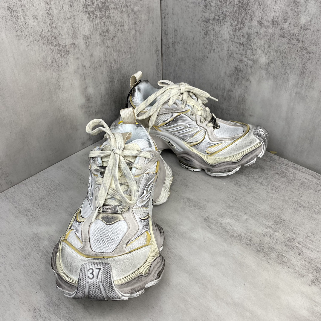 Balenciaga Cargo Sneaker White Yellow Silver