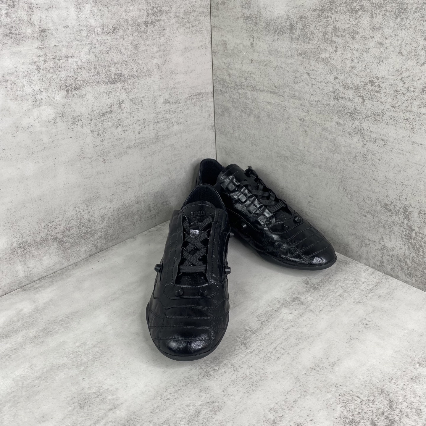 Balenciaga Punk Lace-Up Shoes Black