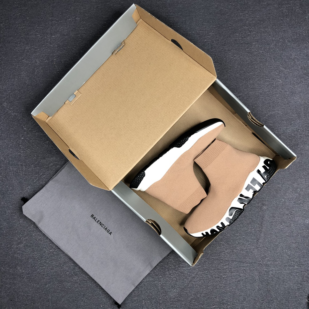 Balenciaga Speed Sock Sneakers Tan