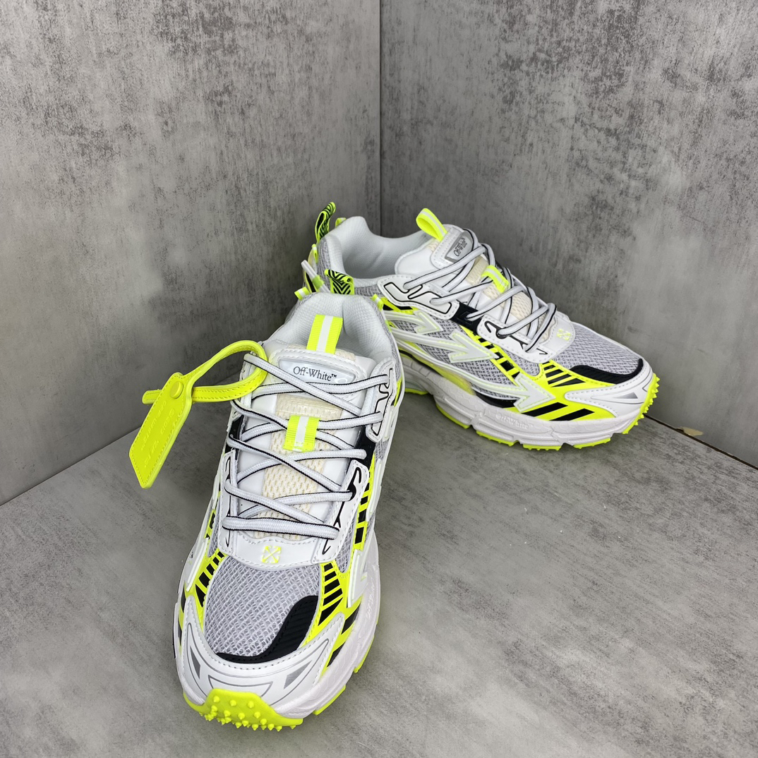 Off-White OOO Runner Sneakers Neon Yellow
