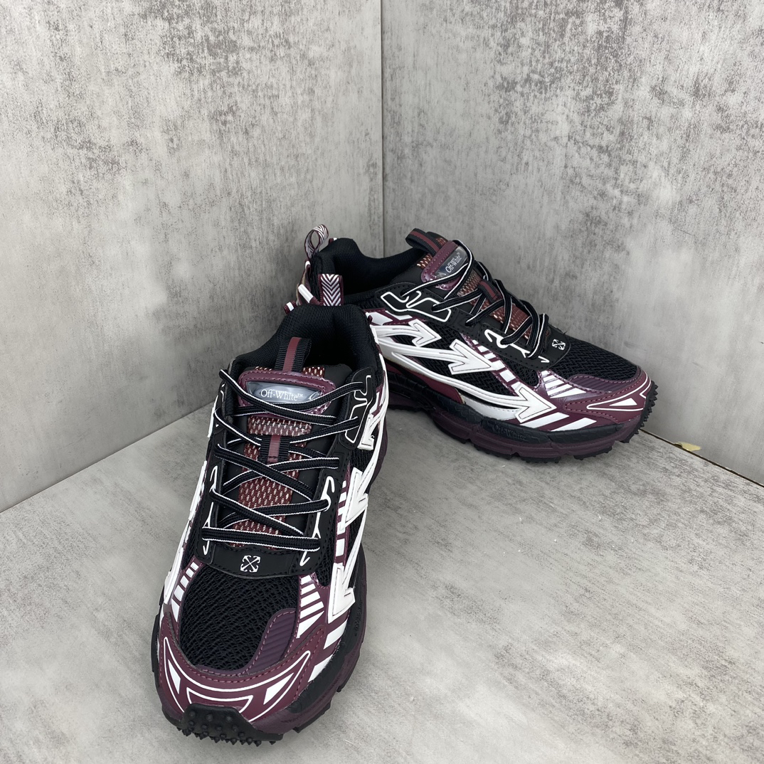 Off-White CO-V Runner Sneakers Burgundy