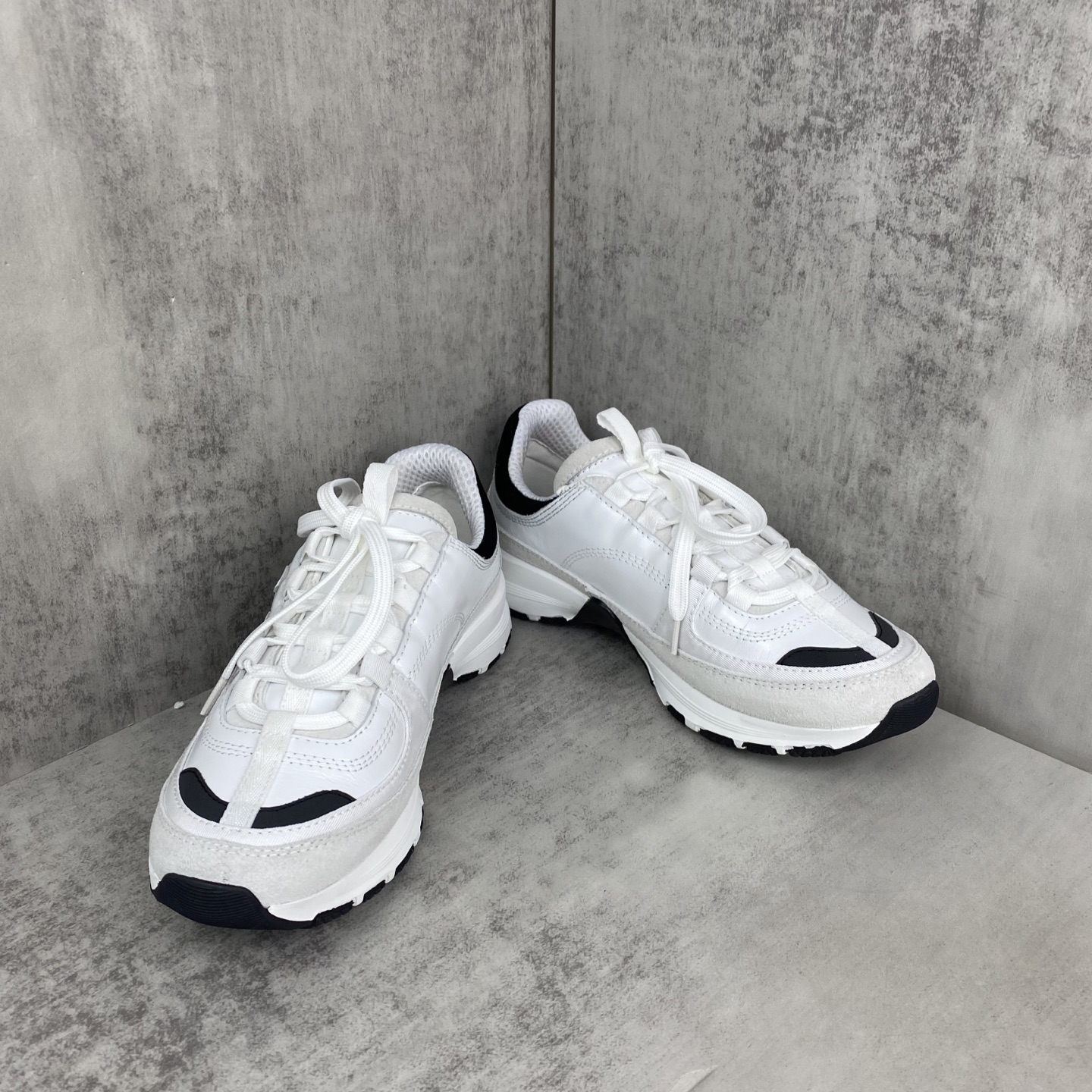 Chanel Chunky Trainer Sneakers White/Black