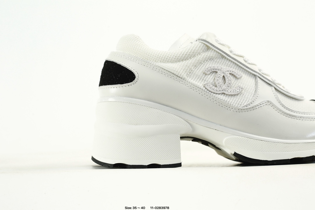 Chanel Calfskin Low-Top Sneakers White/Black
