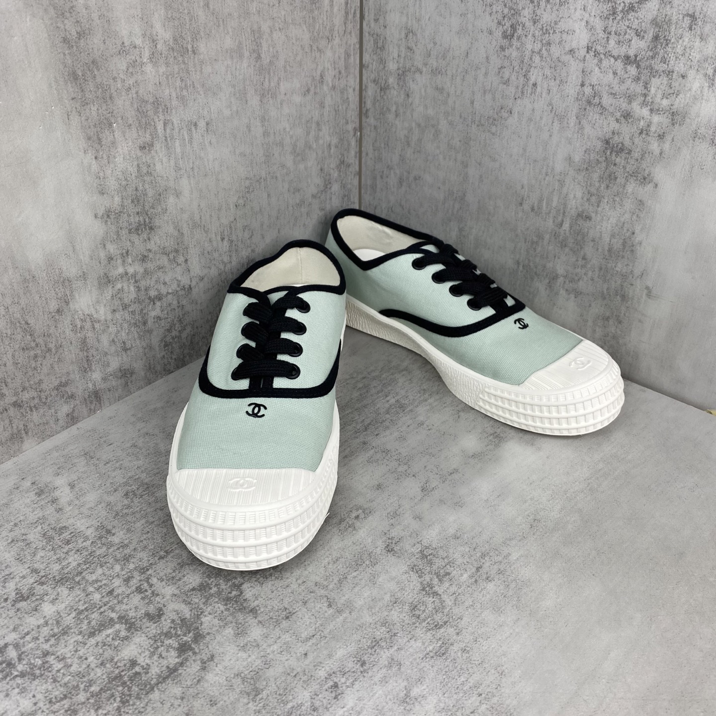 Chanel Vintage Canvas Sneaker Mint Green