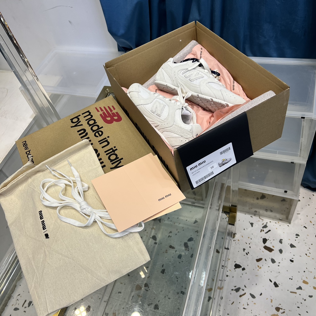 Miu Miu x New Balance 530 Sneakers White