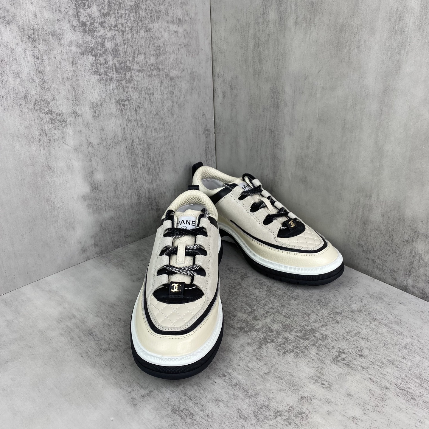 Chanel Panda Low-Top Sneakers Black/White