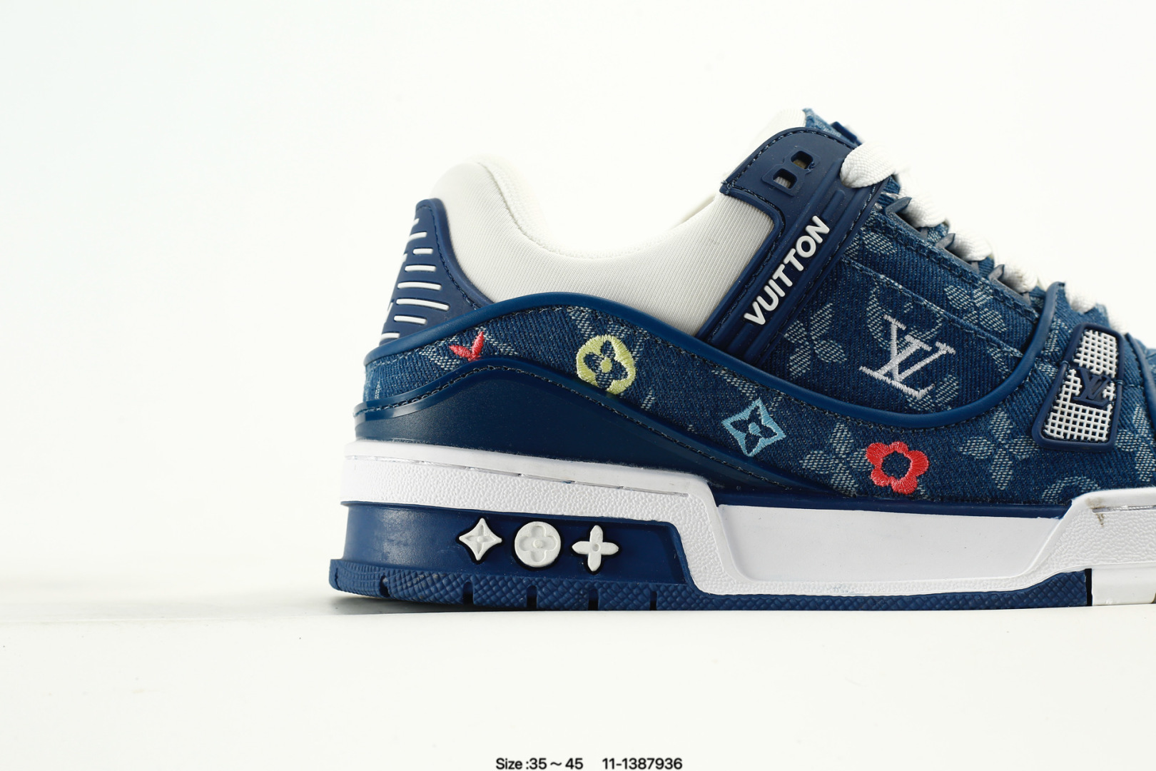 Louis Vuitton Trainer Low Denim Sneakers Blue
