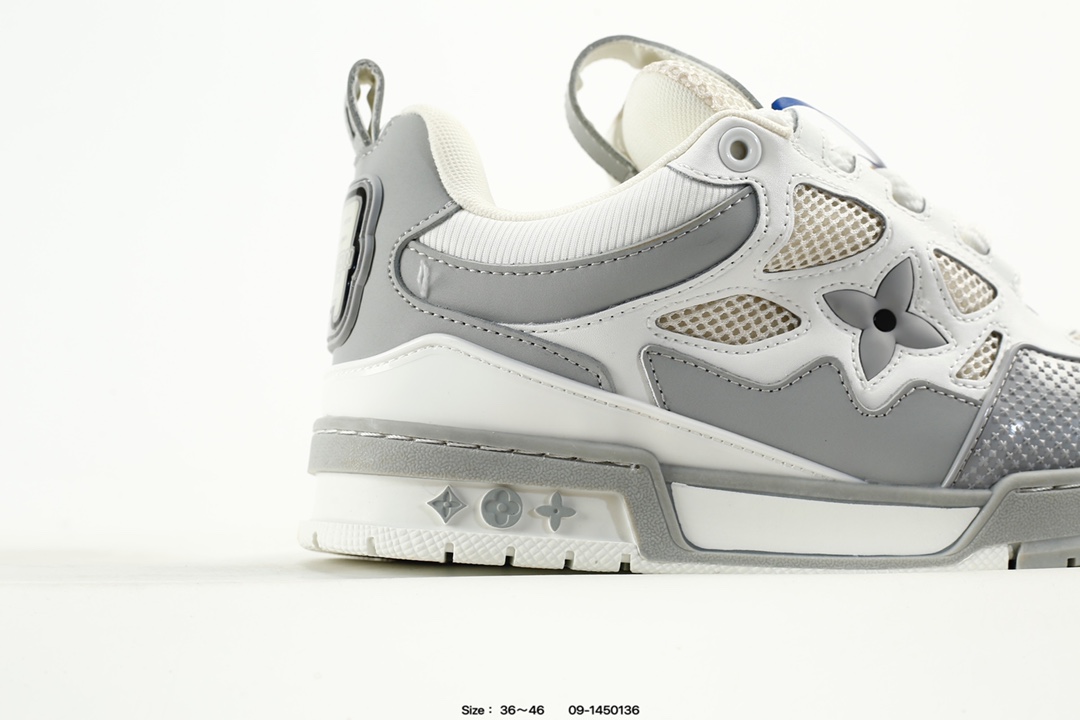 Louis Vuitton Trainer Low Sneaker White Grey