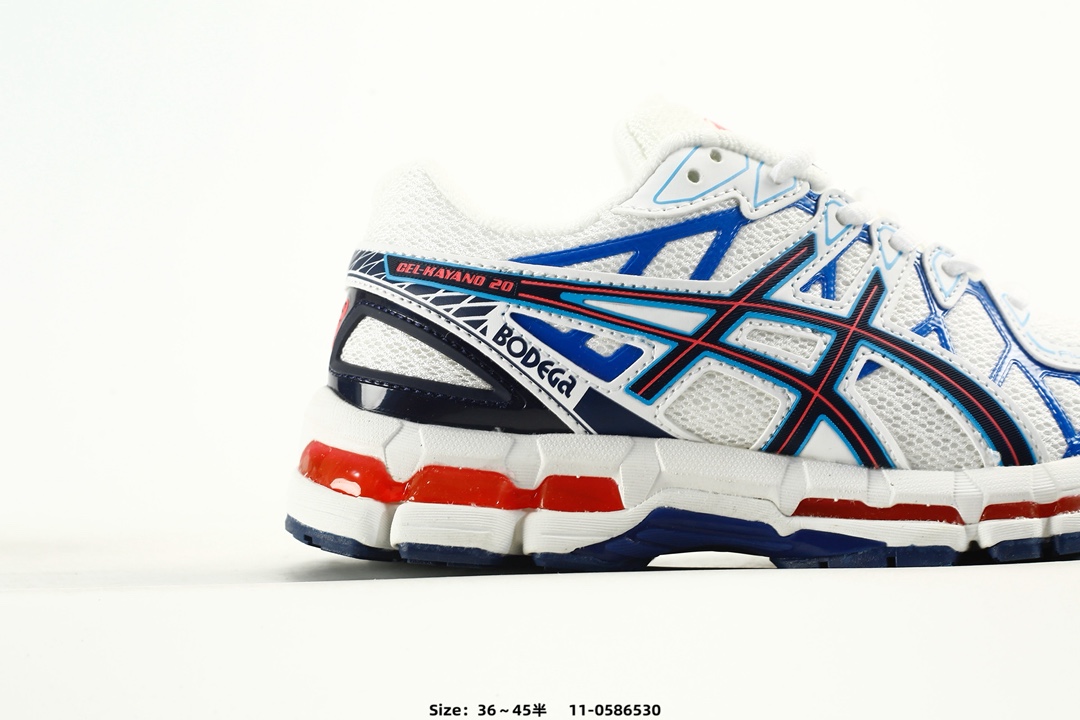 Asics Gel-Kayano 20 Low Top Running Shoes White Blue Red