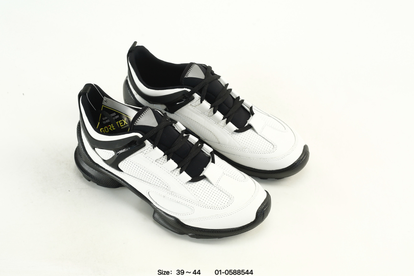 Ecco Leather Mesh Sneakers White/Black