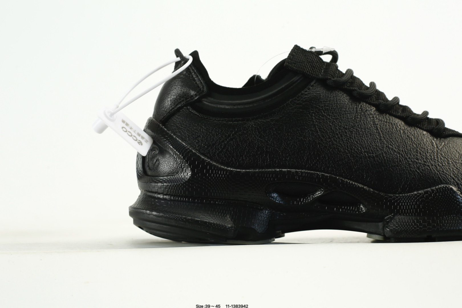 ECCO Breathable Leather Sneakers Black