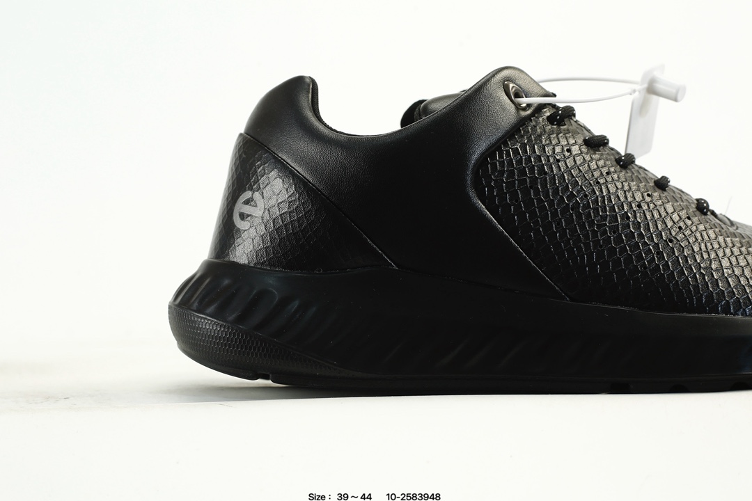 Ecco Breathable Leather Sneakers Black
