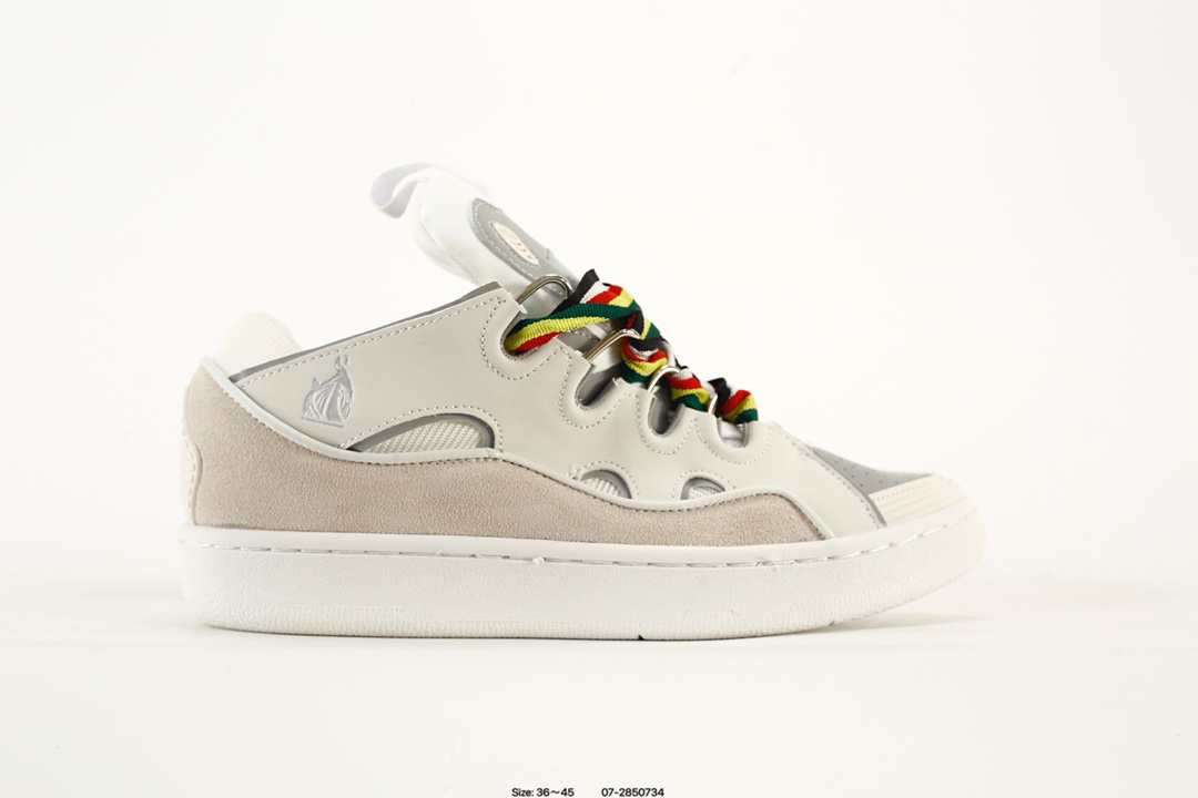Lanvin Curb Leather Sneakers Multicolor