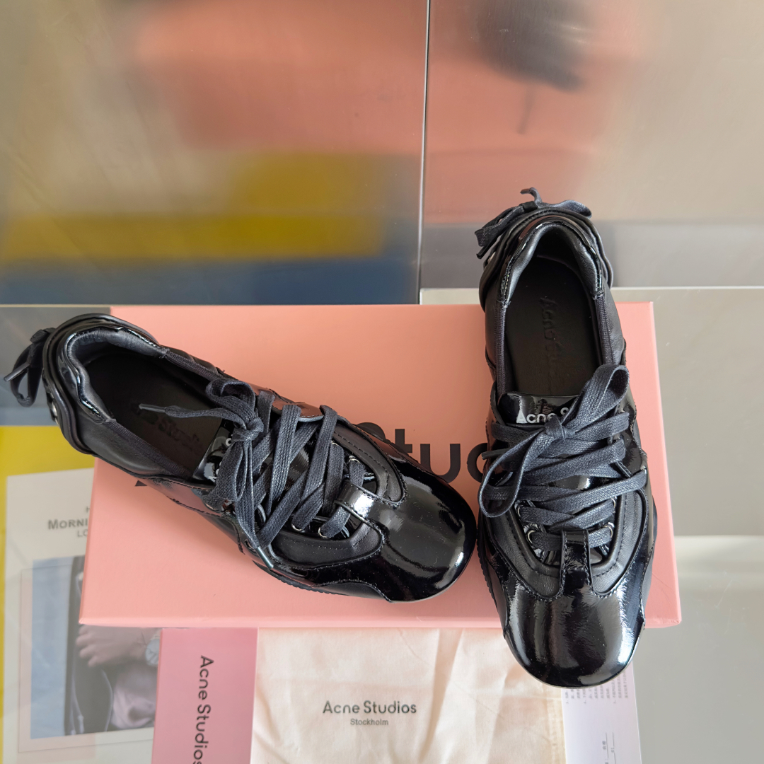 Acne Studios Lace-Up Ballet Sneakers Black