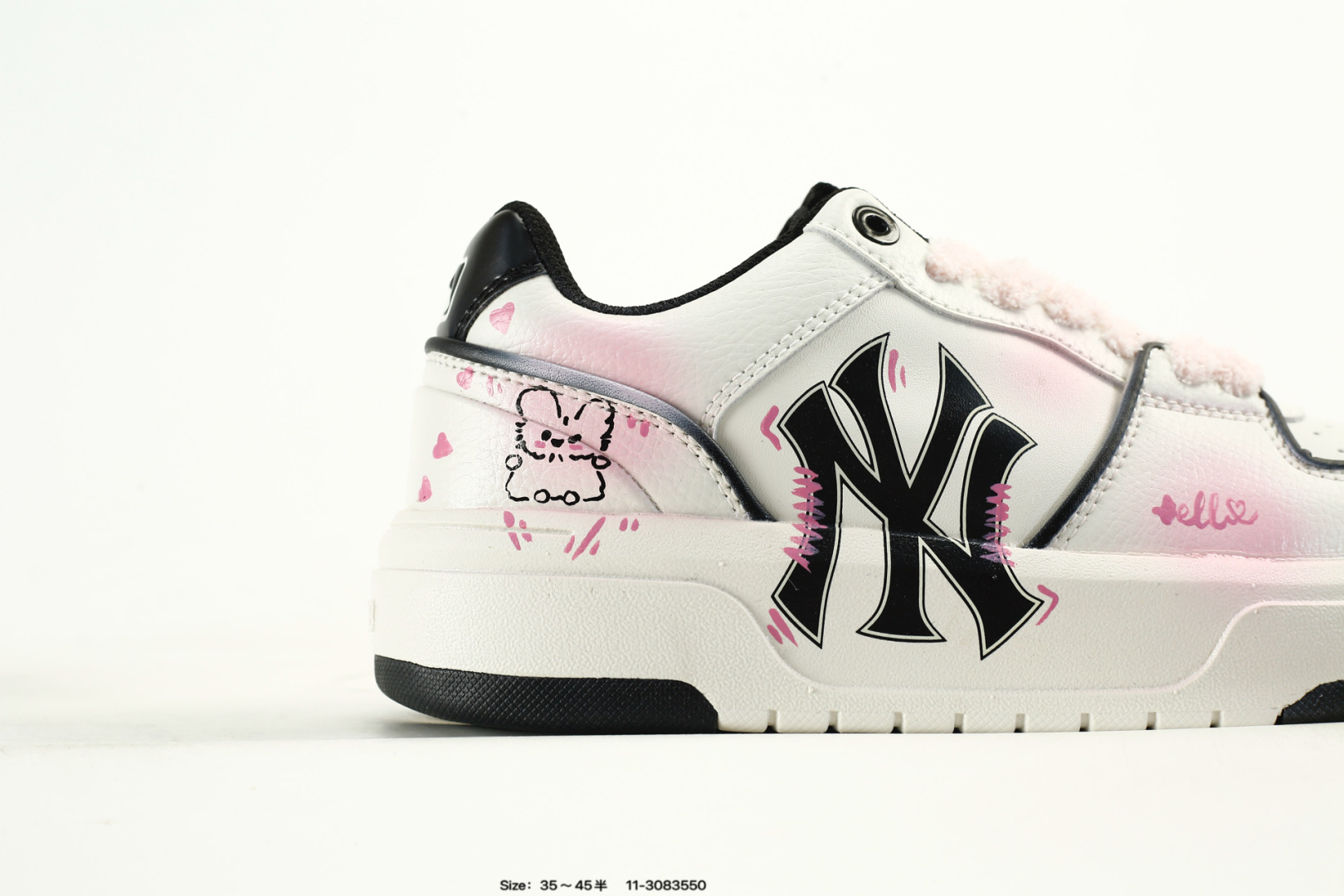 MLB Chunky Liner PU DIY Sneakers White Pink