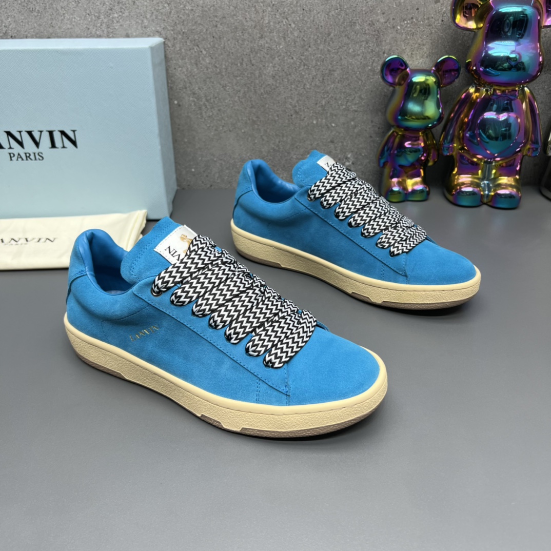Lanvin Suede Retro Sneaker Blue