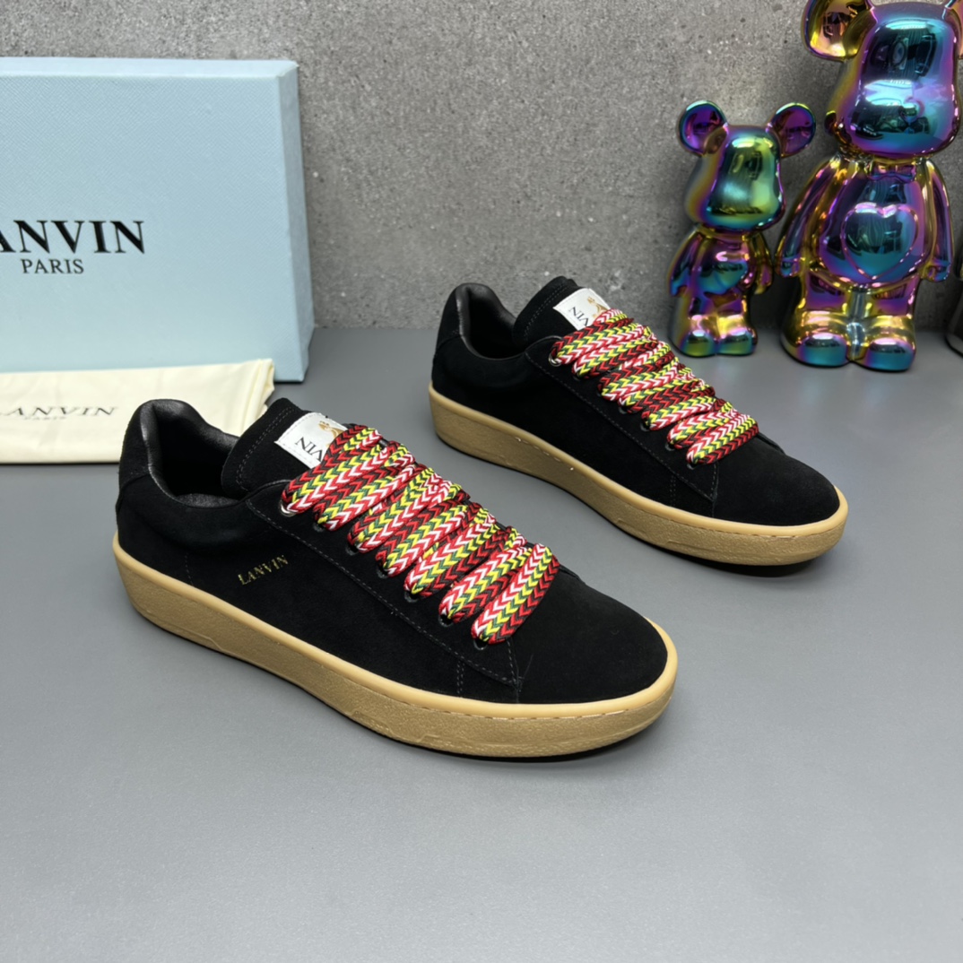 Lanvin Suede Retro Runner Sneakers Black