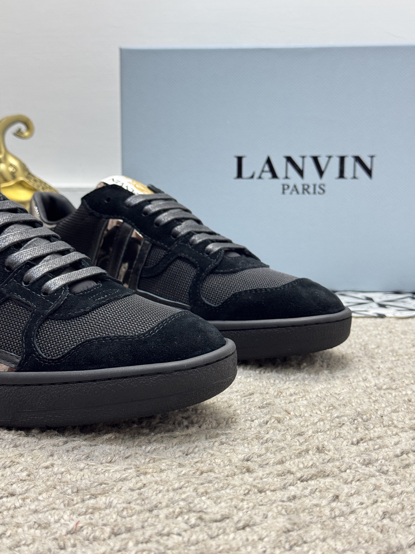Lanvin Paris Lace-Up Sneakers Black