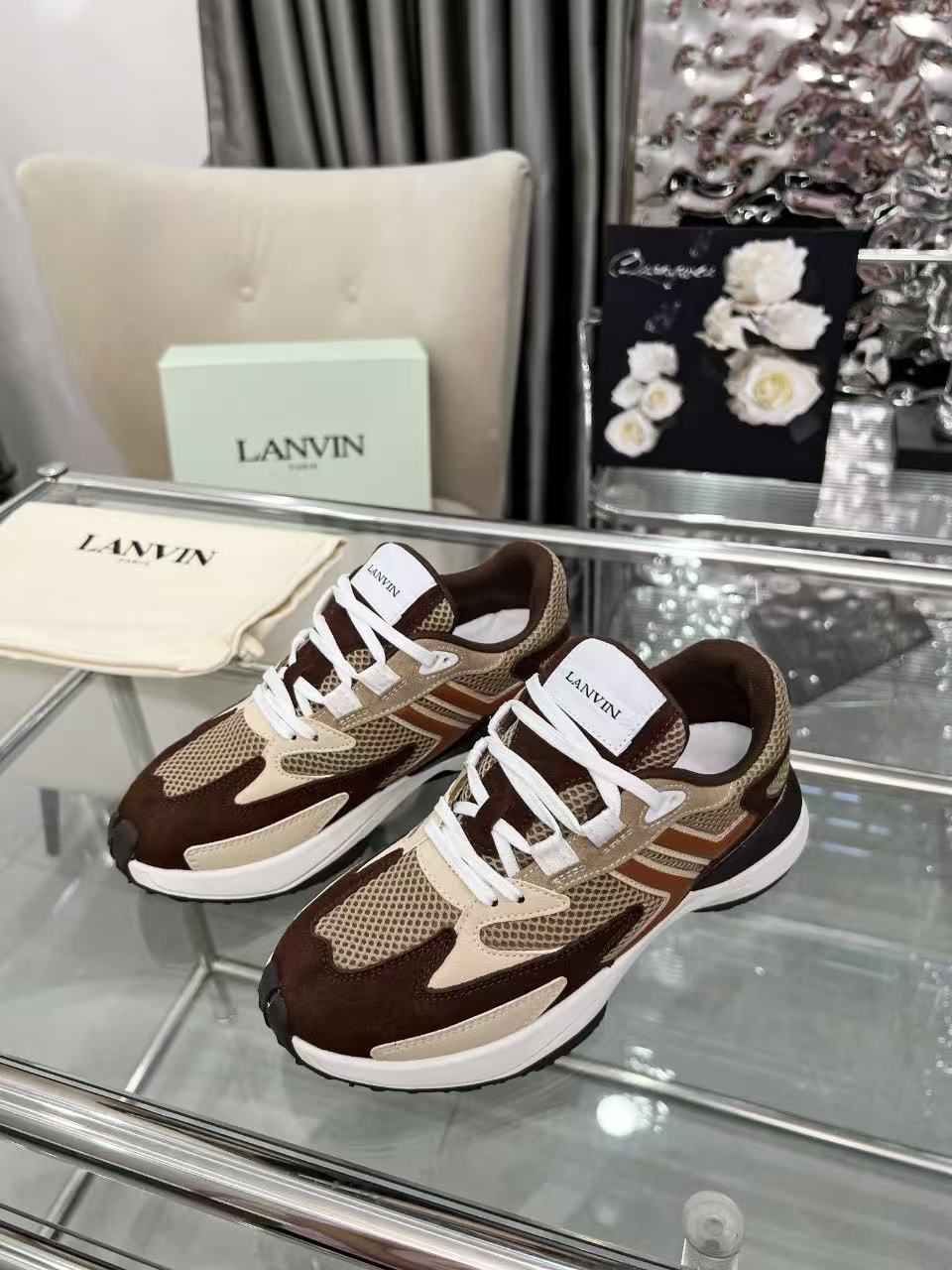 Lanvin CLAY Low-Top Sneakers Brown