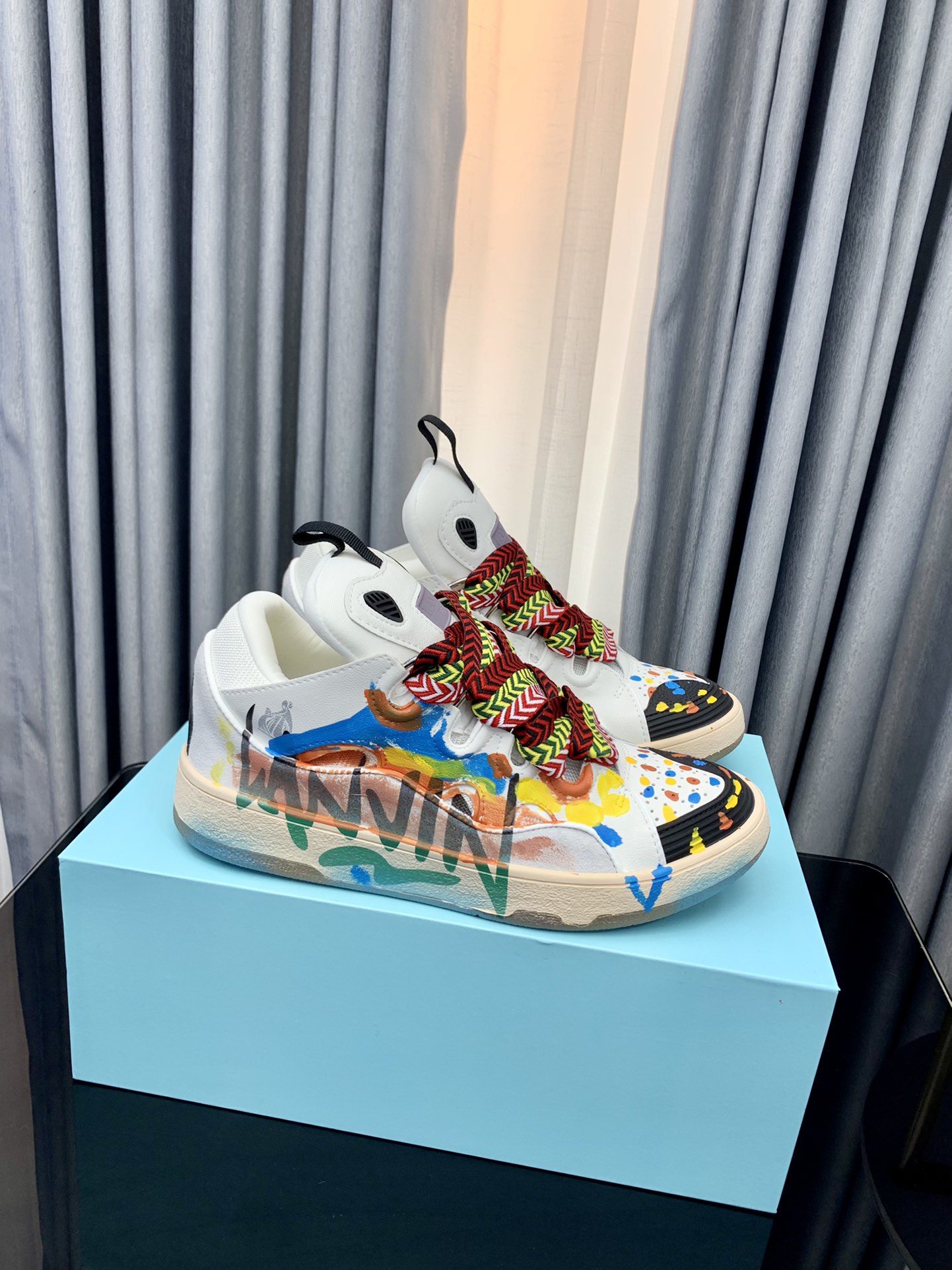 Lanvin Graffiti Low-Top Sneakers Multicolor