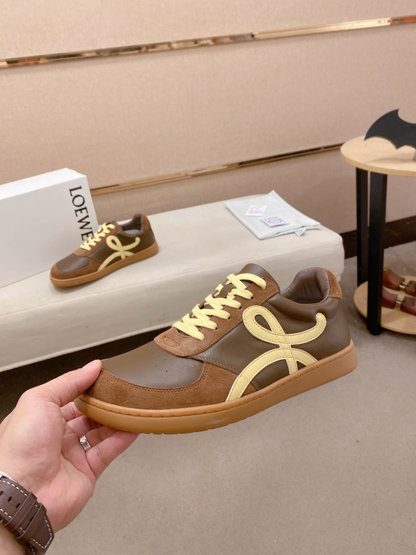 Loewe Low-Top Trainer Sneakers Brown