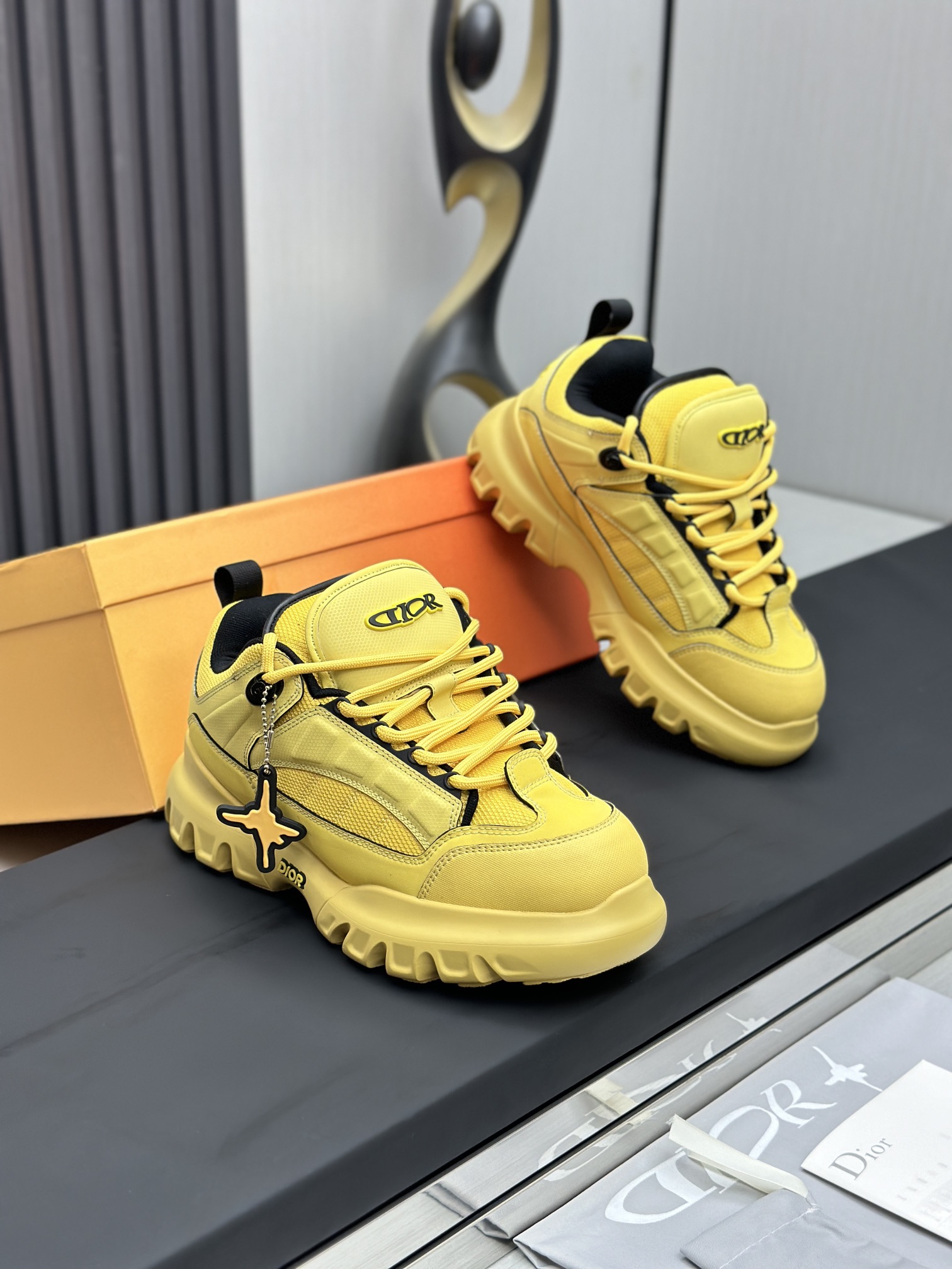 Dior Chunky Runner Sneakers Yellow
