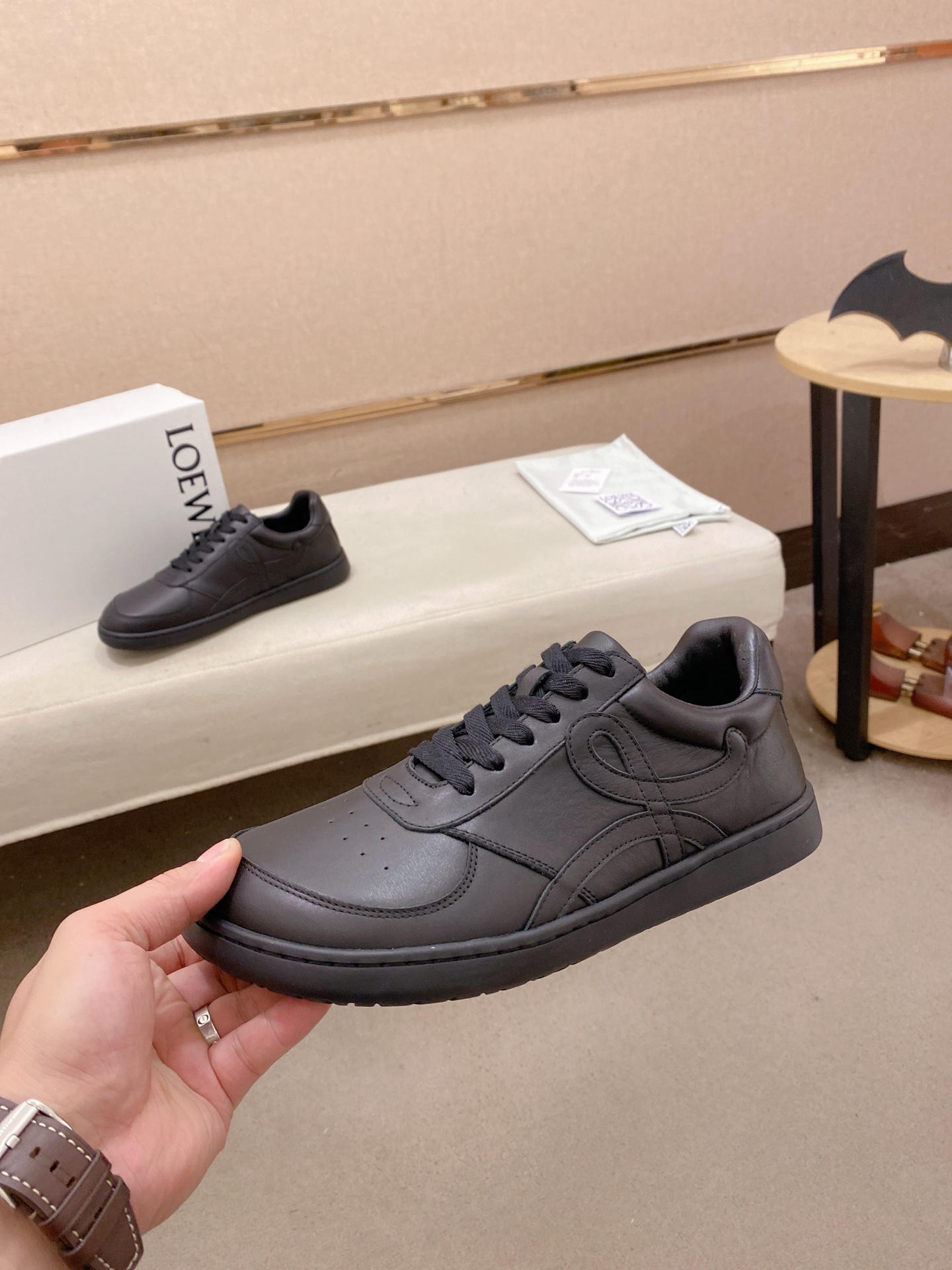 Loewe Classic Leather Trainer Sneakers Black