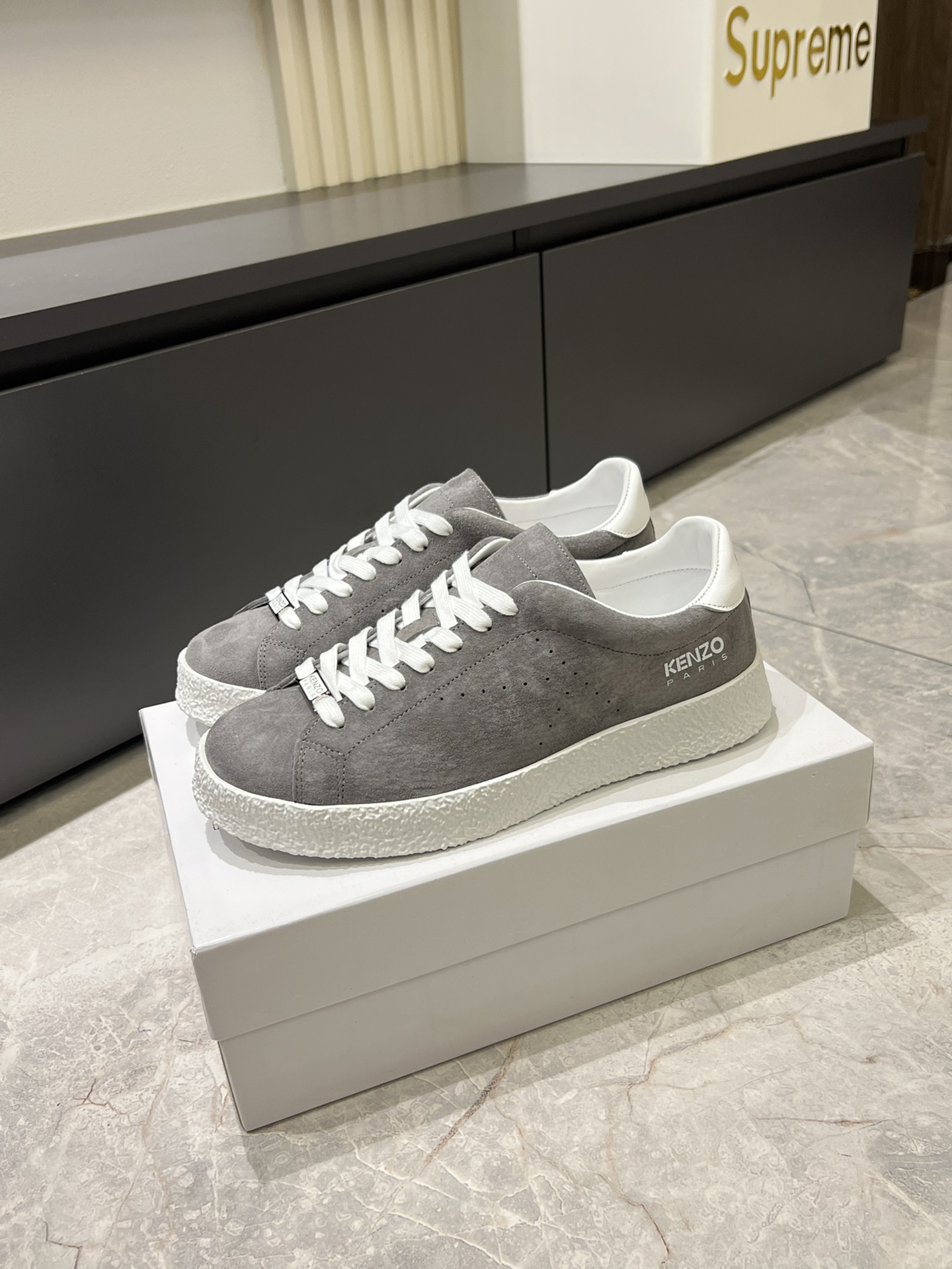 Kenzo Paris Suede Sneakers Gray