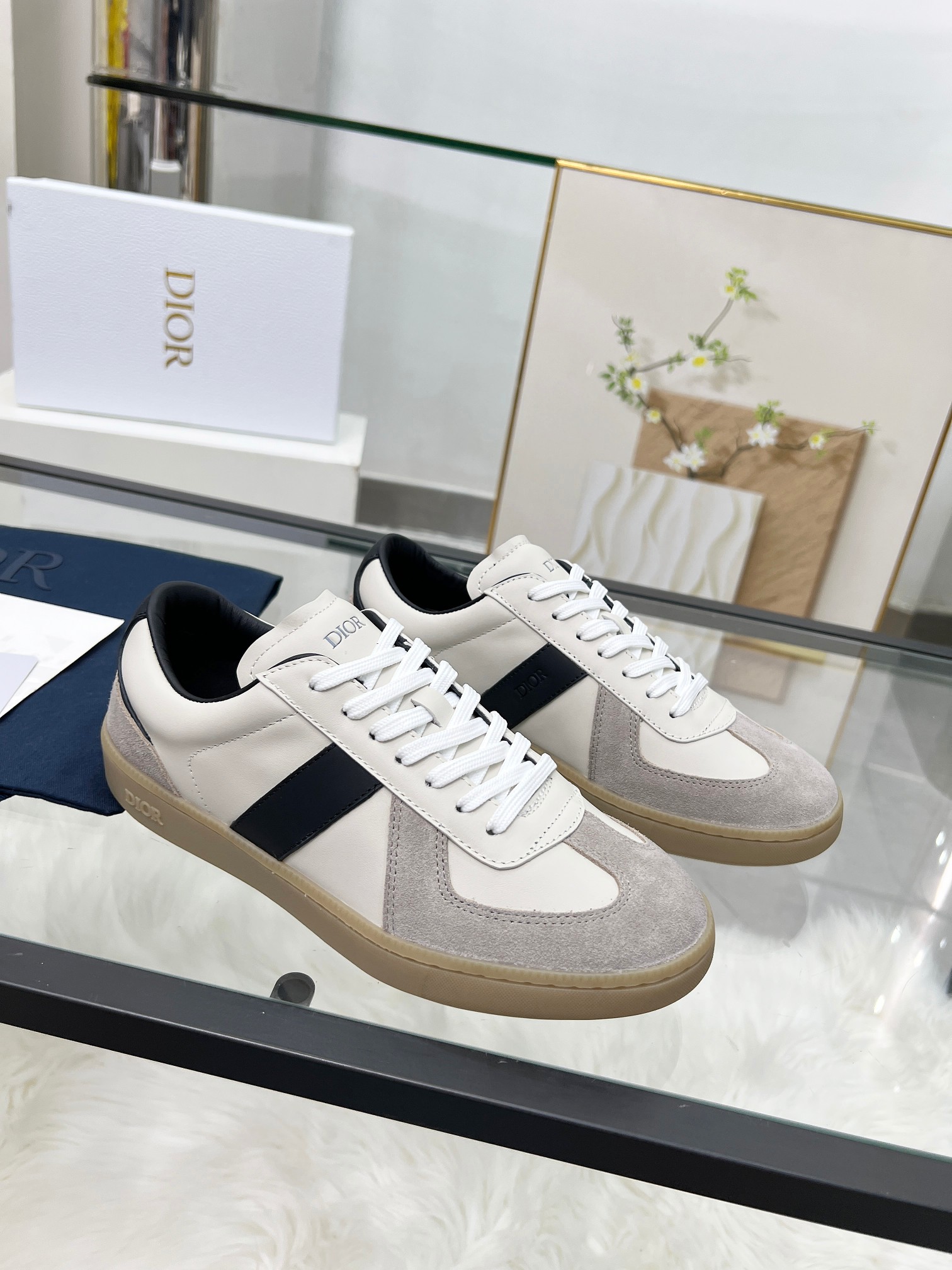 Dior B01 Low-Top Sneakers White