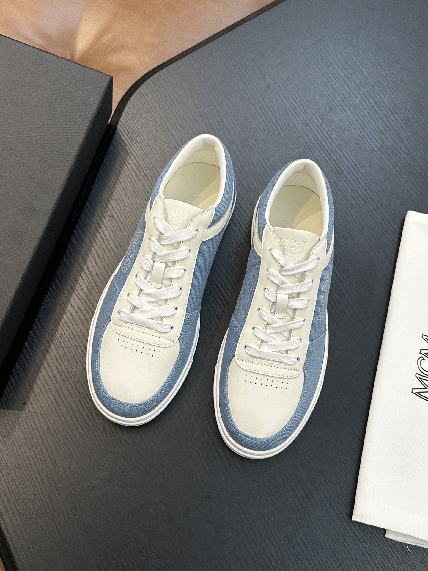 MCM Skystream Monogram Sneaker Blue