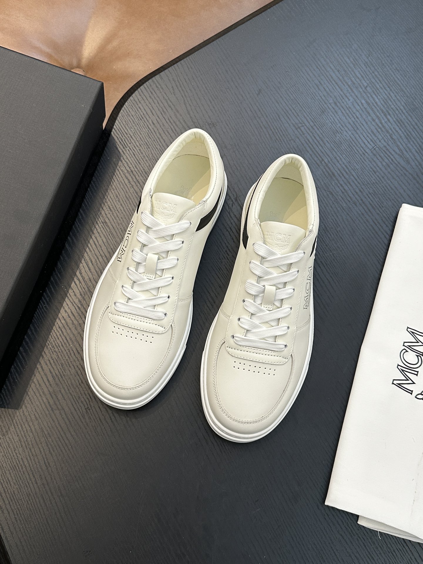 MCM Skystream Cubic Monogram Sneakers White/Black