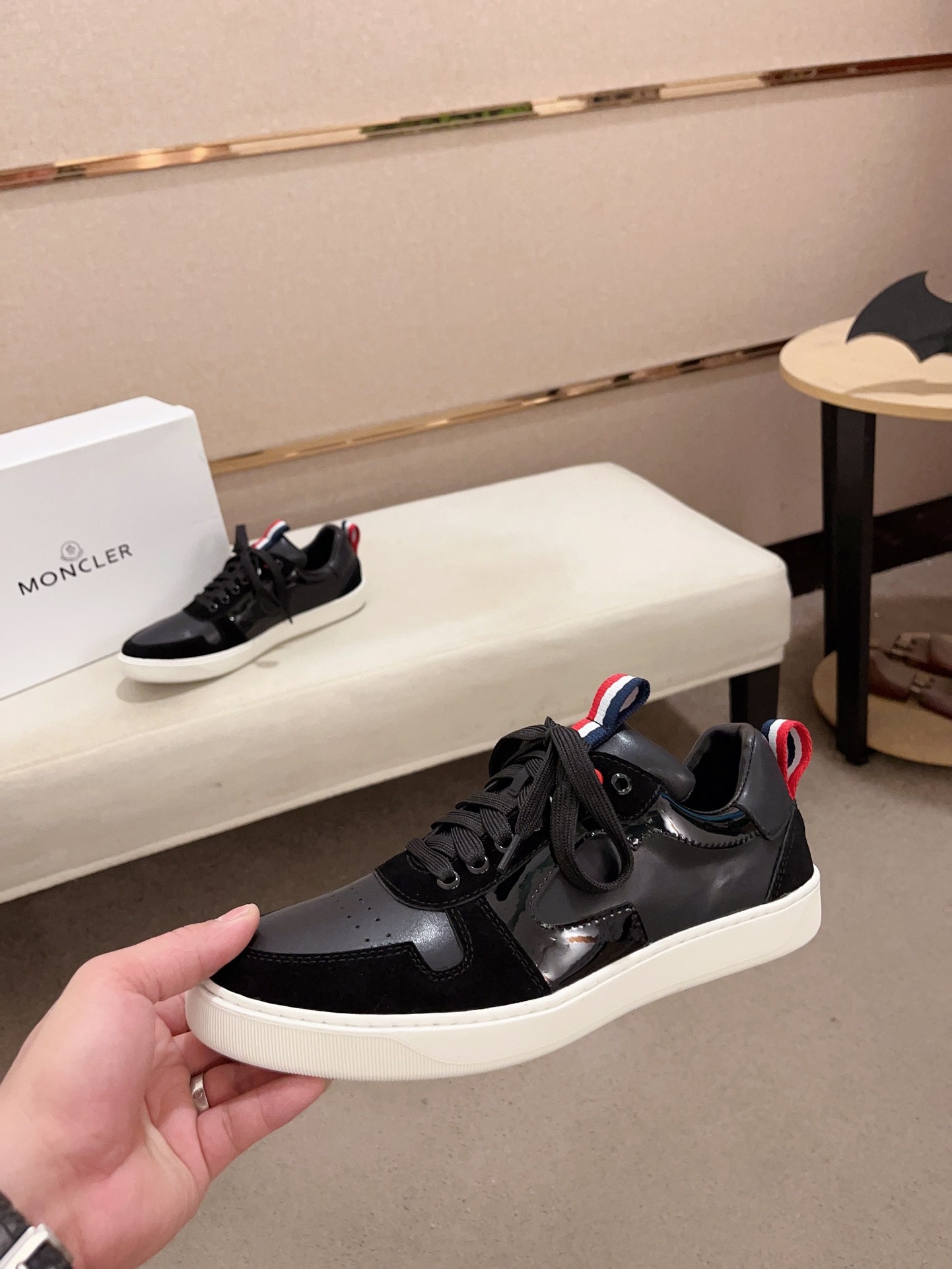 Moncler Lunarove Lace-Up Sneakers Black
