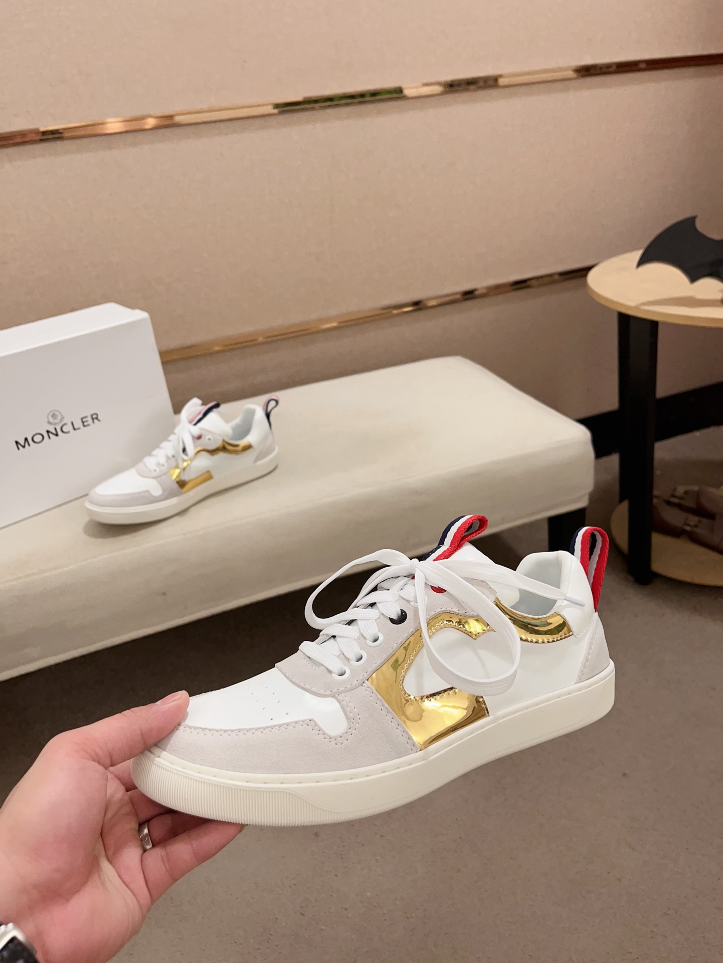 Moncler Lunarove Sneakers Gold/White