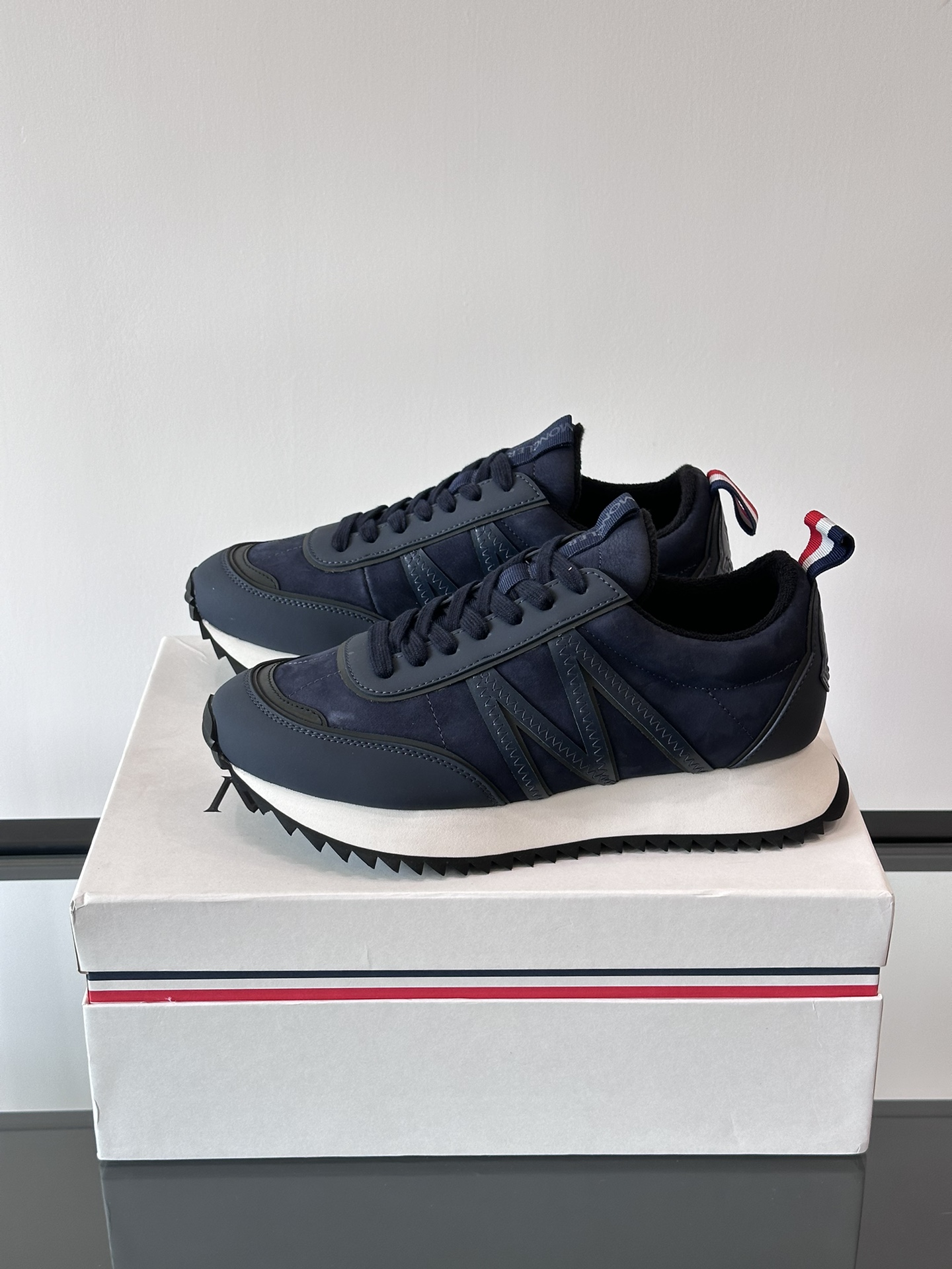 Moncler Pacey Platform Sneakers Navy