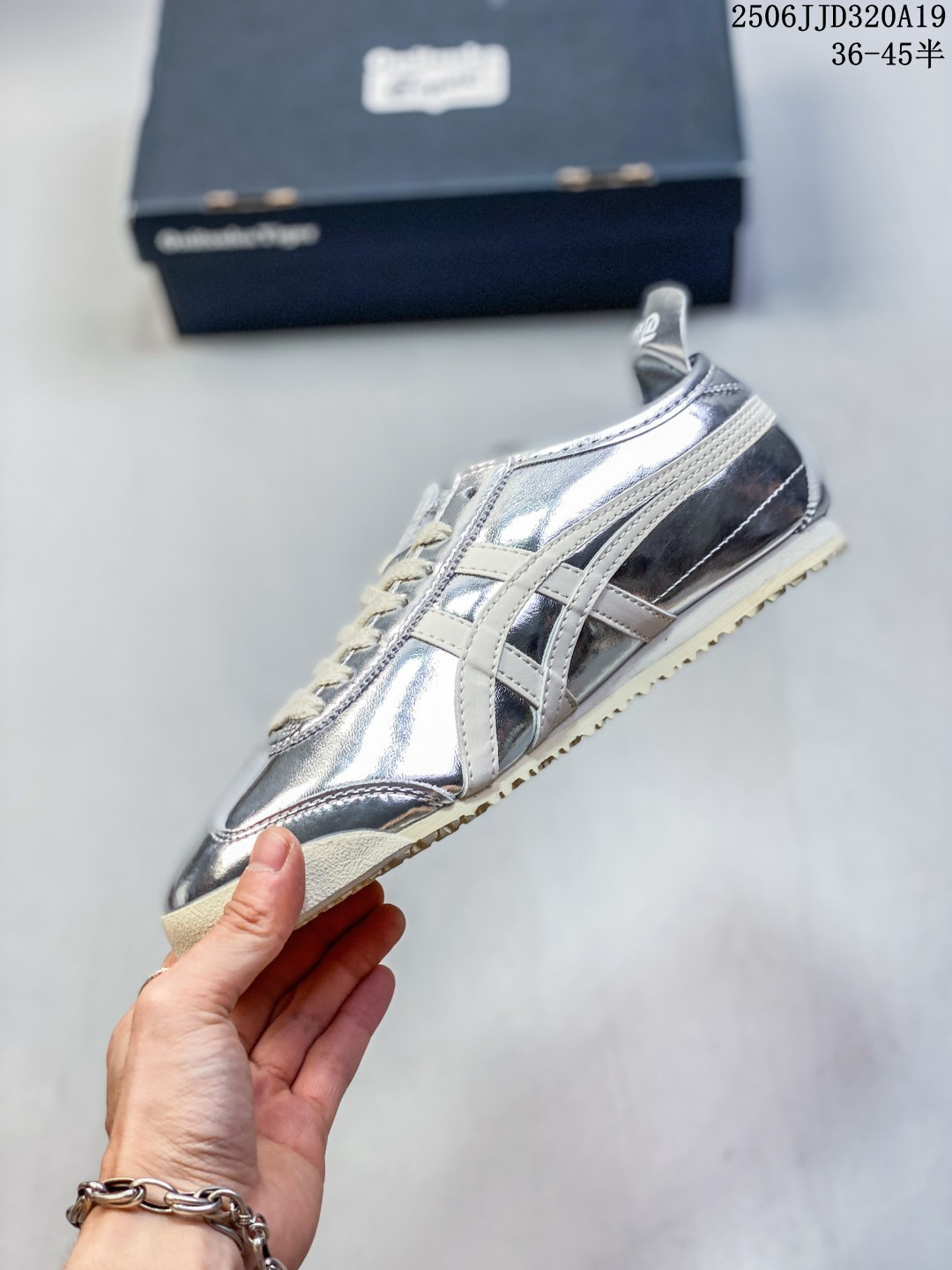Onitsuka Tiger Leather Sneakers Silver