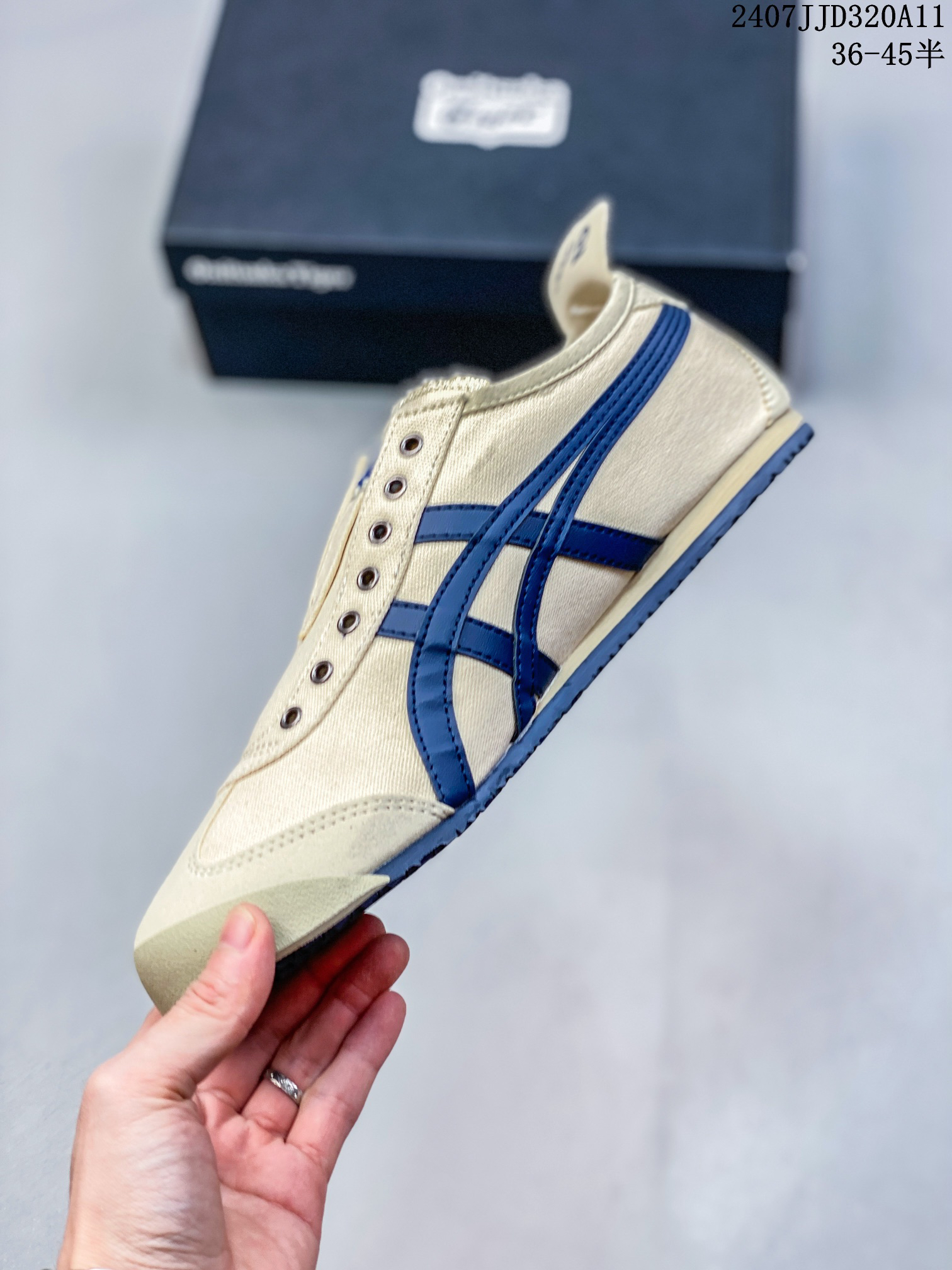 Onitsuka Tiger Mexico 66 Slip-On Sneakers Beige/Navy