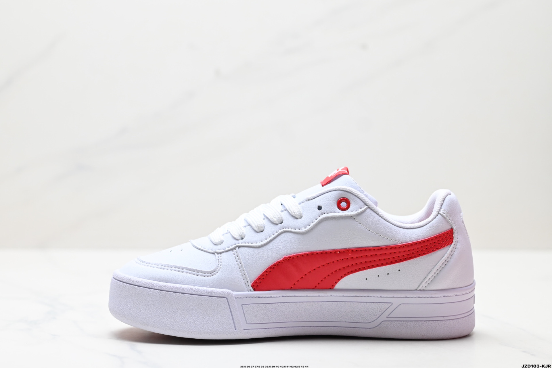 Puma Skye Leather Platform Sneakers White/Red