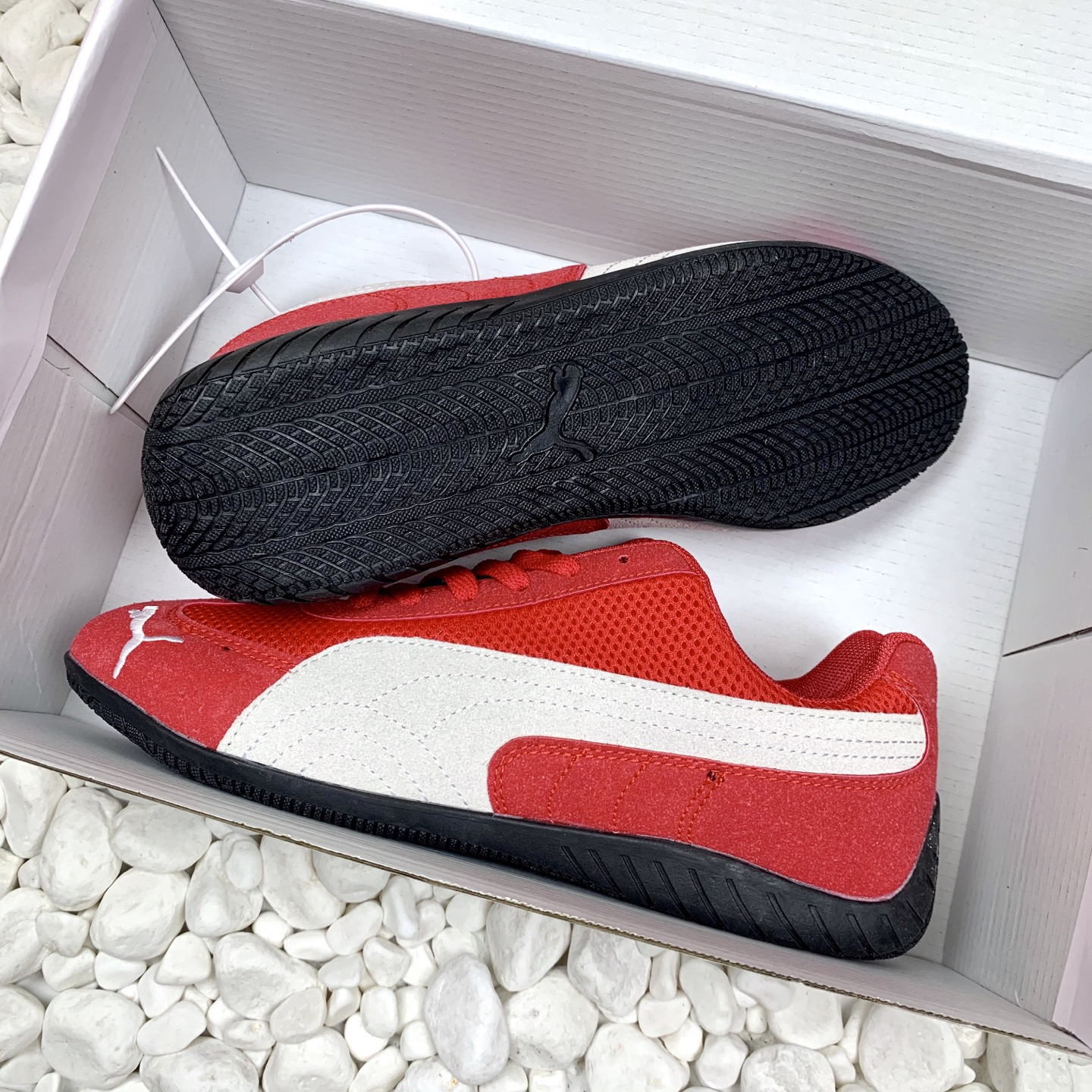 Puma Mesh Low-Top Sneakers Red/Gray