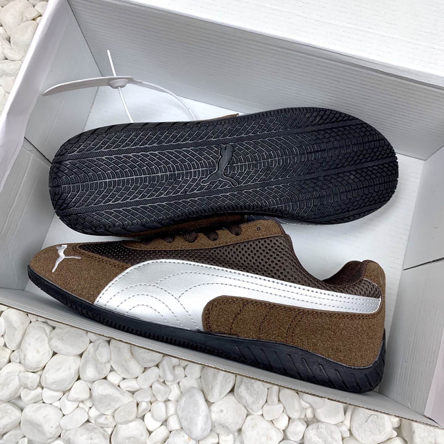 Puma Mesh Low-Top Sneakers Dark Brown